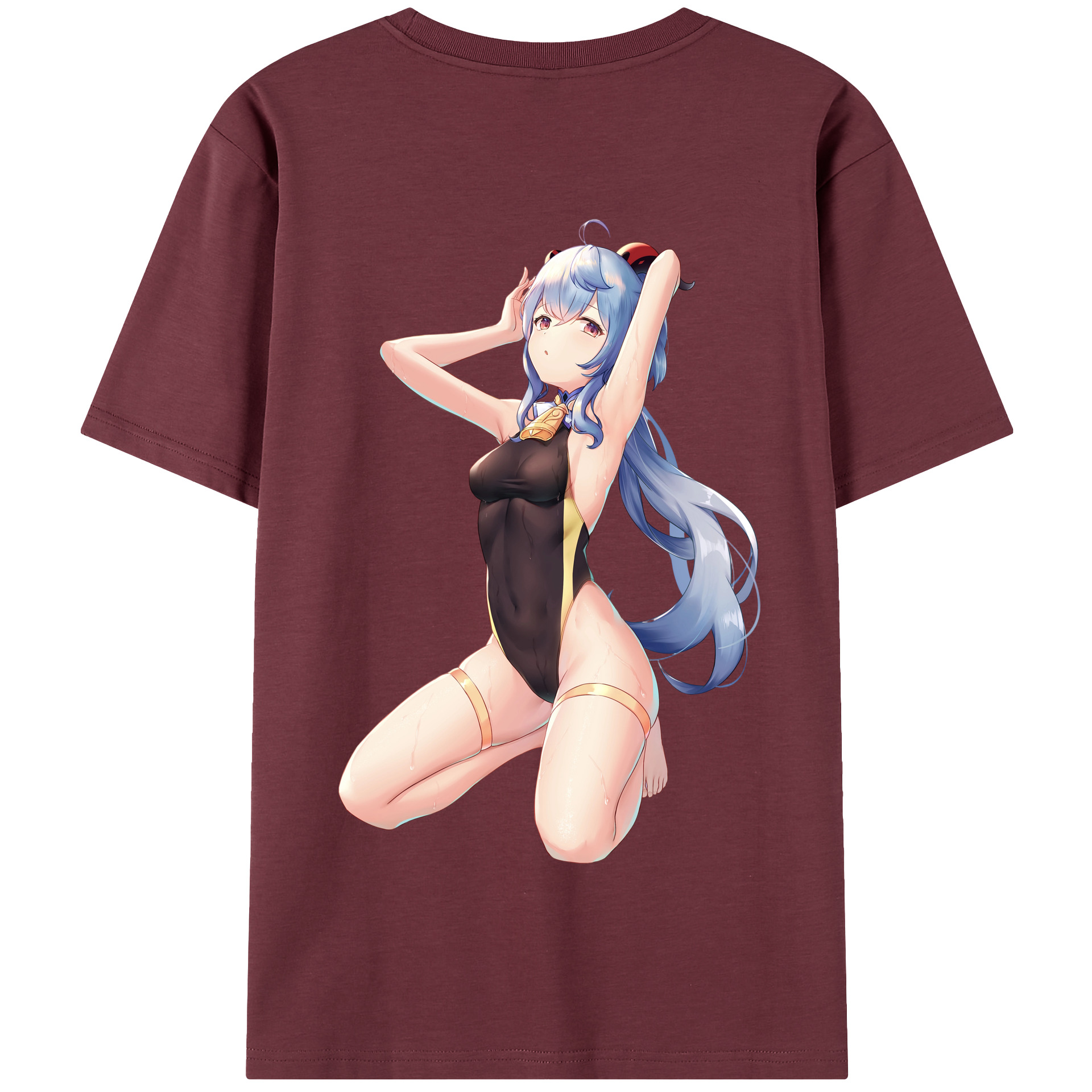 げんし神 甘雨 かんう genshin Ganyu 綿100％半袖Tシャツ（背面プリント）